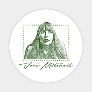 Joni Mitchell / Retro 70s Style Fan Art Design Magnet